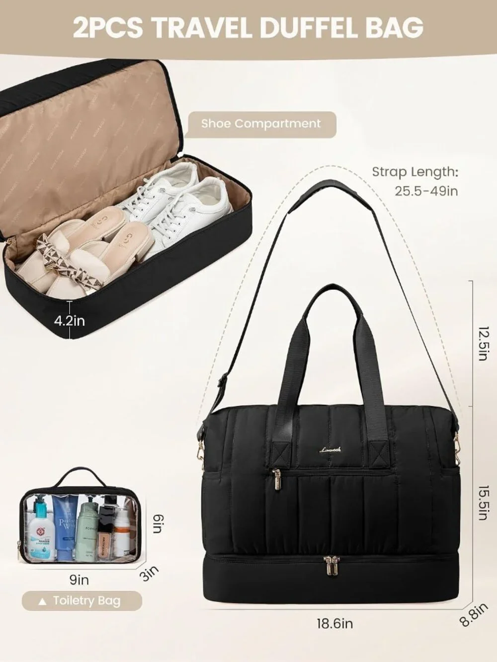 Travel Duffle Bag Women,Weekender Hospital Bag for Labor Delivery_3